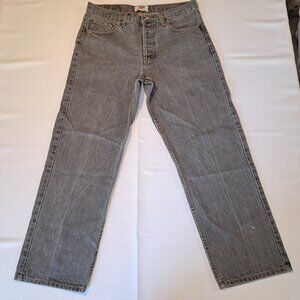 Levis 501 Jeans Mens 34X30 Grey Button Fly Classic Straight Leg